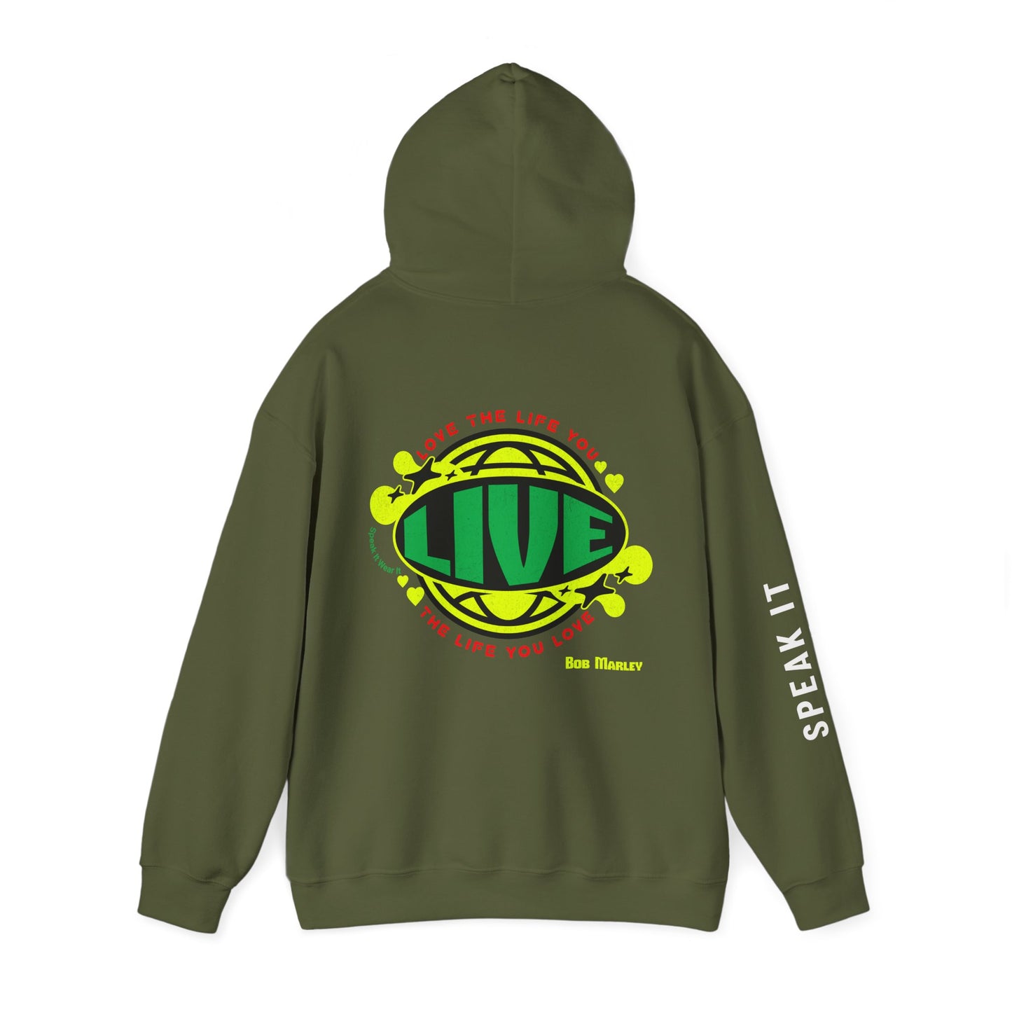 "Love The Life You Live" Hoodie – Inspire by Bob Marley