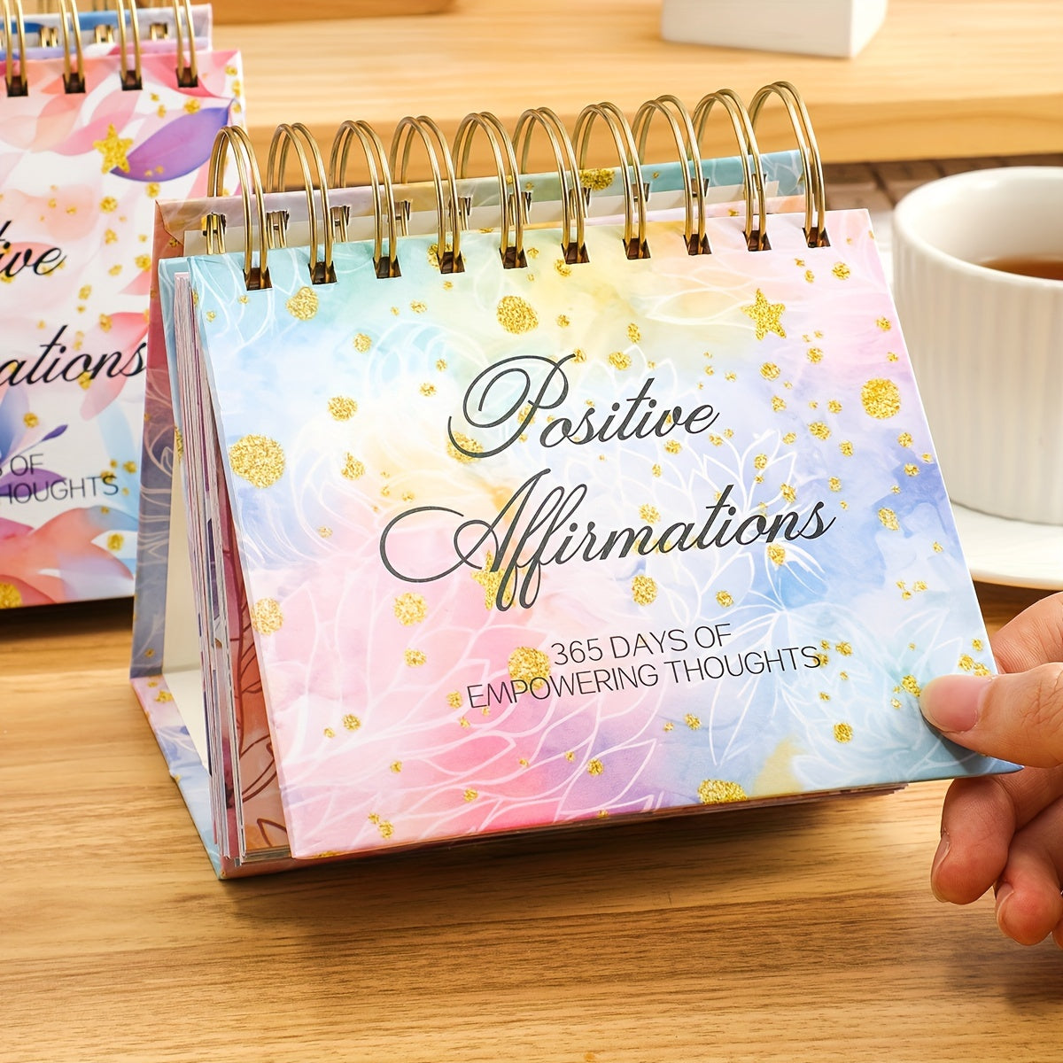 Inspirational Perpetual Desk Calendar - Page a Day Flip Calendar with Positive Affirmations