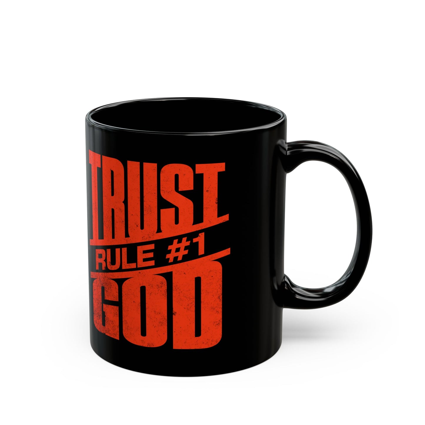 Rule #1: Trust God" Black Mug – Worship Accessories