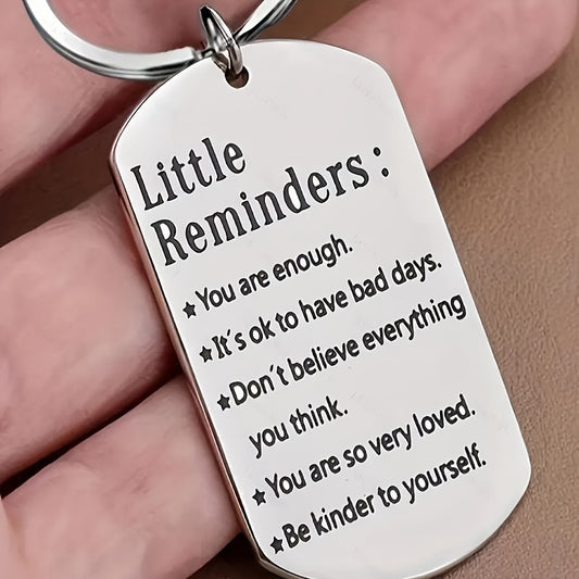 3pcs Stainless Steel Small Reminder Keychains - Engraved With Inspirational Quotes