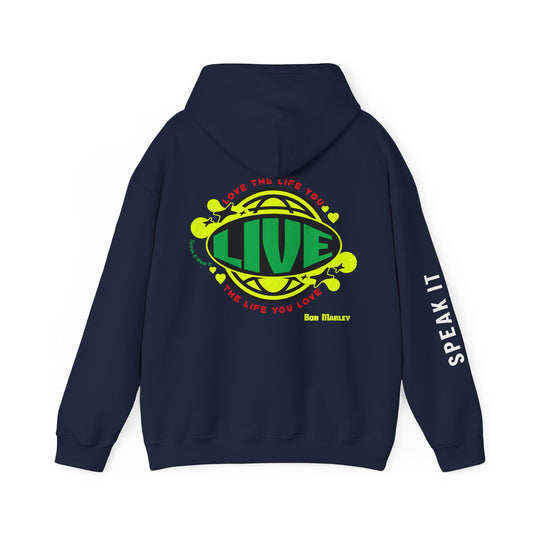 "Love The Life You Live" Hoodie – Inspire by Bob Marley