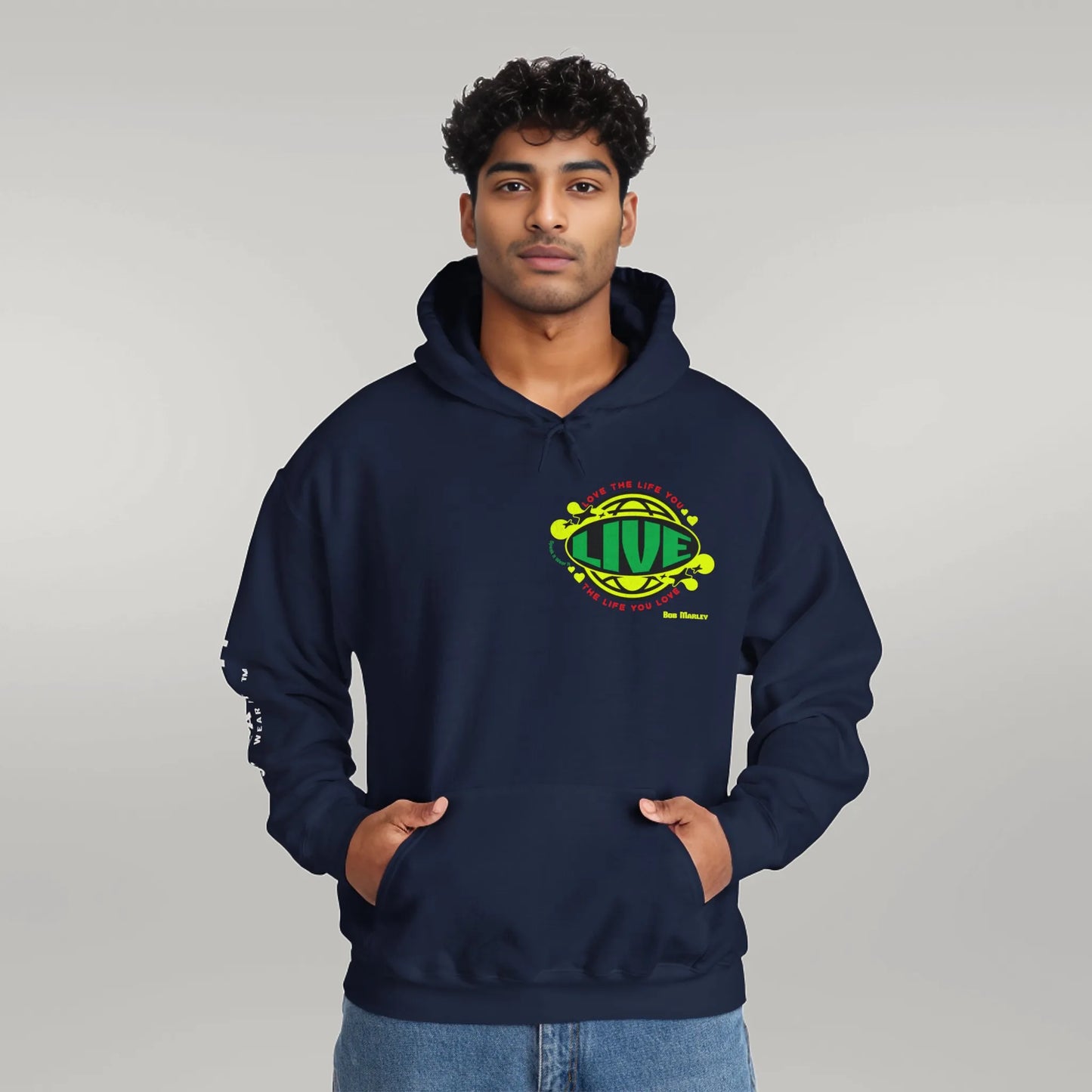 "Love The Life You Live" Hoodie – Inspire by Bob Marley