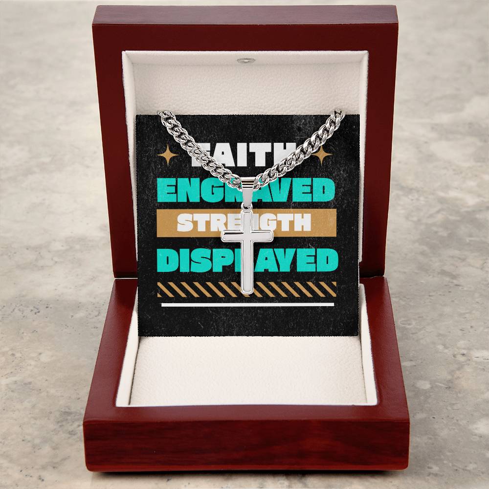 Faith Engraved, Strength Displayed Necklace