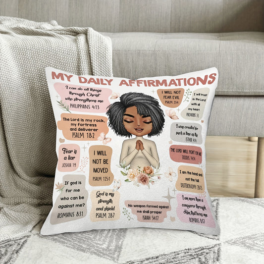 Elegant Design, Inspirational 'My Daily Affirmation' 18x18" Plush Throw Pillow Cover