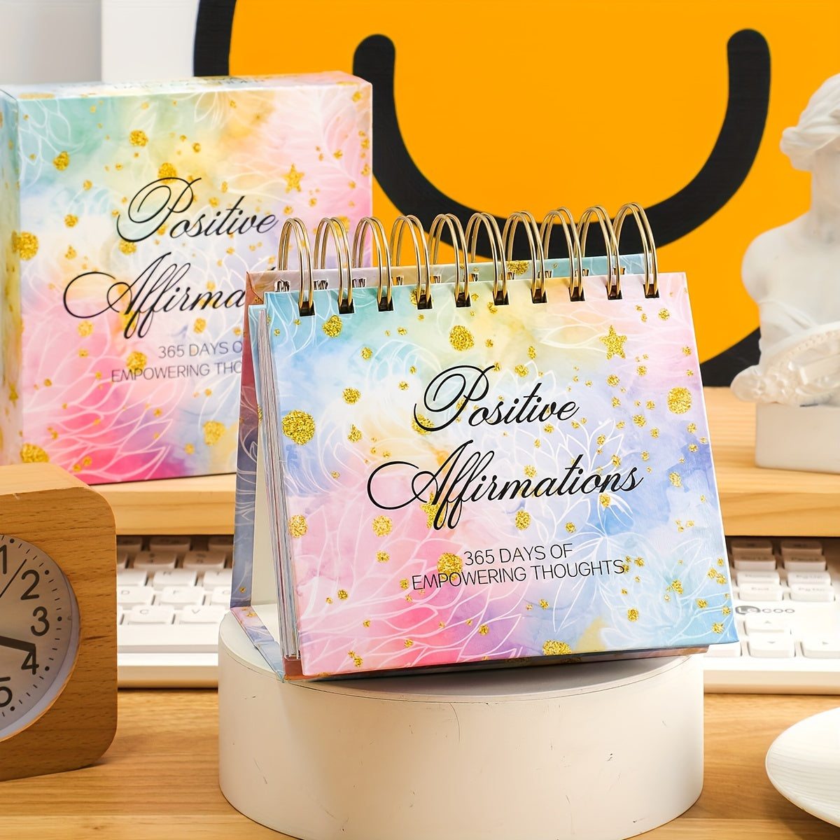 Inspirational Perpetual Desk Calendar - Page a Day Flip Calendar with Positive Affirmations