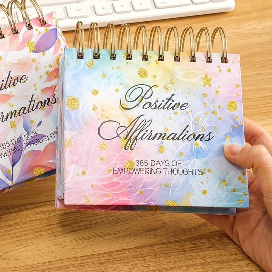 Inspirational Perpetual Desk Calendar - Page a Day Flip Calendar with Positive Affirmations